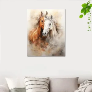Tableau Couple de Chevaux