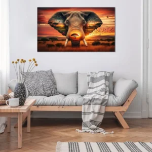 Tableau Eléphant double exposition