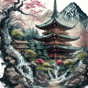 Tableau Temple asiatique