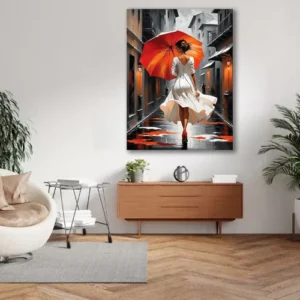 Tableau La fille au parapluie