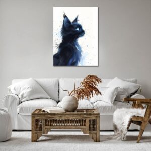 Tableau Chat noir de profil