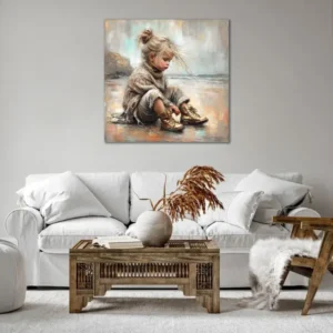 Tableau Petite fille à la plage