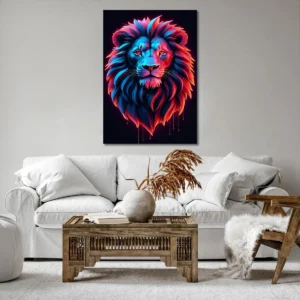 Tableau Lion néon