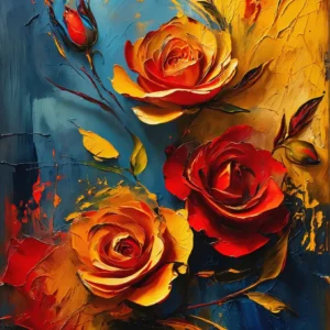 Tableau Roses peintes